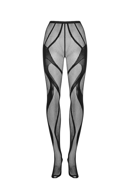 Obsessive Crotchless Tights S336 Wyrób pończoszniczy rajstopy, czarny