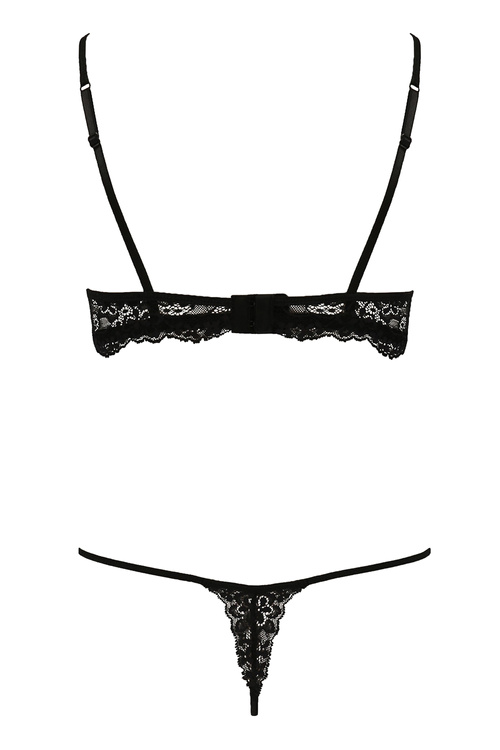 Passion Veronique set Nocna komplet biustonosz + stringi, black