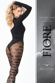 Fiore Vintage Heart 30 DEN G6072 Wyrób pończoszniczy rajstopy, black