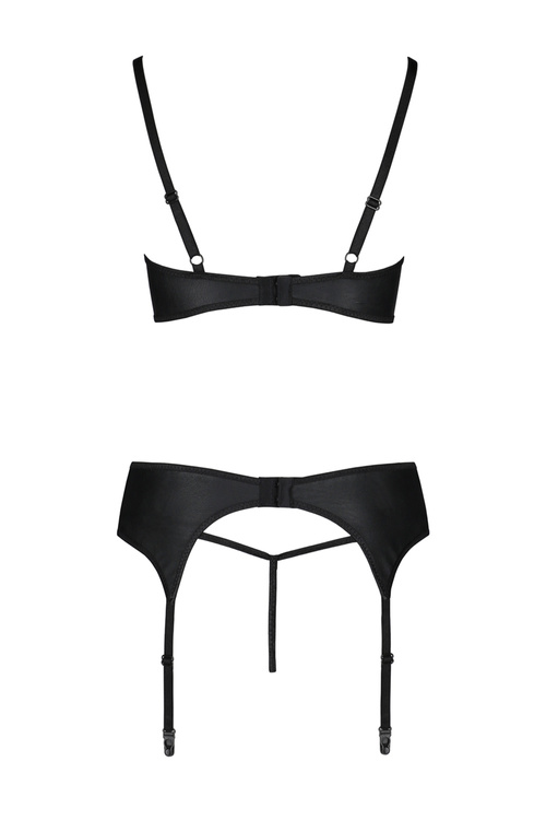 Passion Astrida set Nocna komplet biustonosz + stringi, black