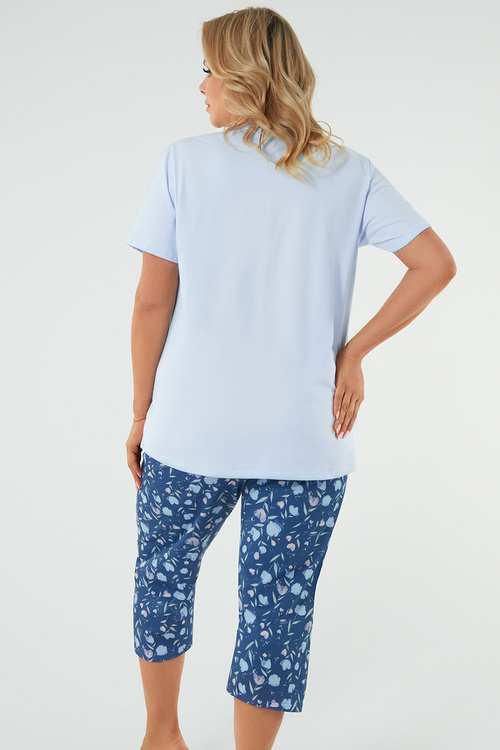Italian Fashion Agalia kr.r. sp.3/4 Nocna piżama, niebieski/druk