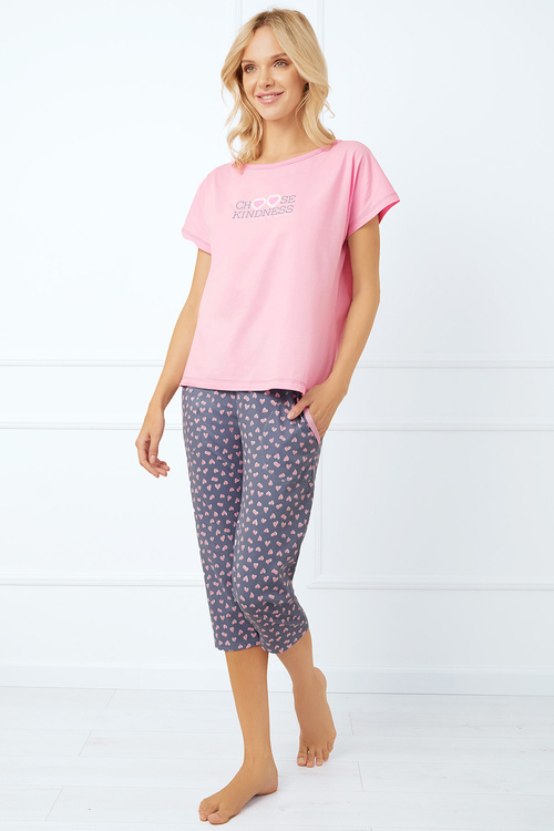 Italian Fashion Lotte kr.r. sp.3/4 Nocna piżama, róż/druk