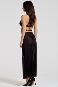 Obsessive Iliosa chemise Nocna komplet koszulka + stringi, czarny