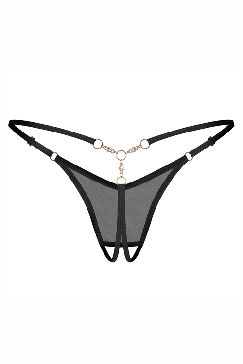 Obsessive Oxaria crotchless thong Majtki stringi otwarte, black