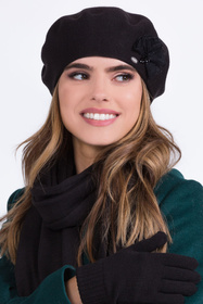 Kamea Elza Nakrycie głowy beret, czarny