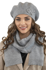 Vivisence 7006 Nakrycie głowy beret, jasnoszary