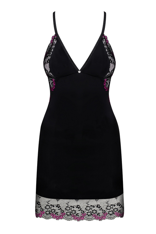 Obsessive Vanessme chemise Nocna komplet koszulka + stringi, czarny