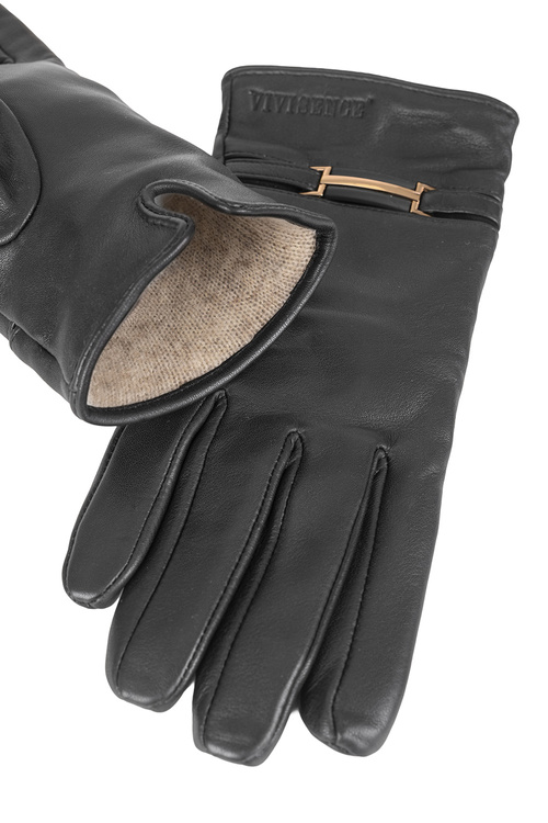 Vivisence 7212 Rękawiczki skórzane, black