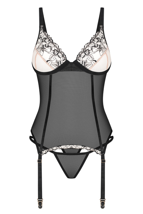 Obsessive Vila Blanes corset & thong Корсет сексуальні, чорний