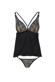 Casmir Divine chemise Nocna komplet koszulka + stringi, black