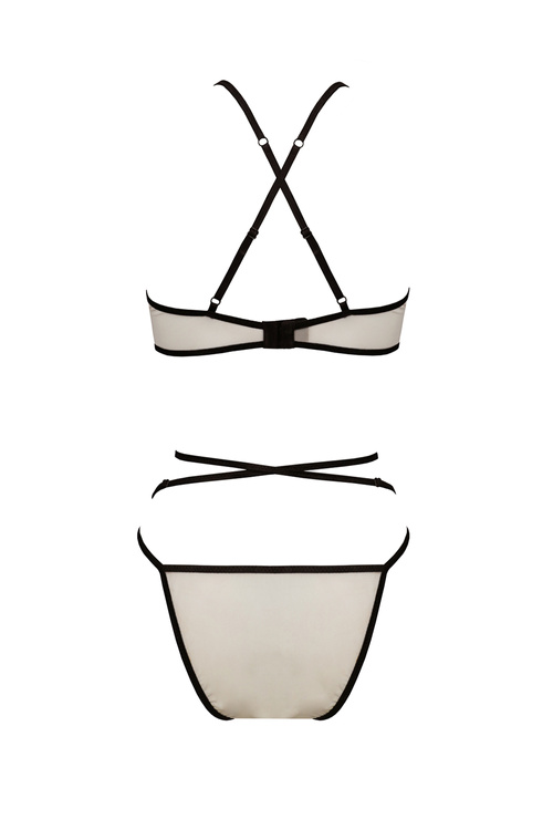 Passion Chika set Nocna komplet biustonosz + figi, cream