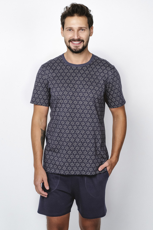 Italian Fashion Ricardo kr.r. kr.sp. Nocna piżama, druk/granat