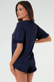 Italian Fashion Styl kr.r. kr.sp. Nocna piżama, granat