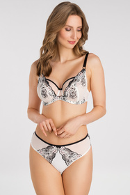 Gorsenia K842 Black-White Majtki stringi, biały