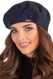 Vivisence 7036Kmpl Komplet beret+szalik, granatowy