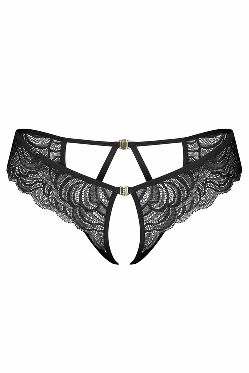 Obsessive Divienne crotchless thong Majtki stringi otwarte, black