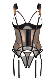 Obsessive Soranna corset & crotchless thong Gorset sexy, black