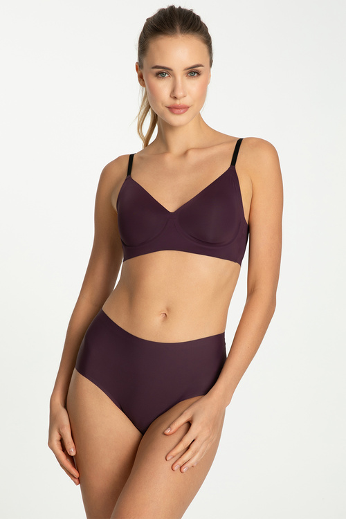 Julimex Simple Maxi Majtki wysokie figi, dark plum