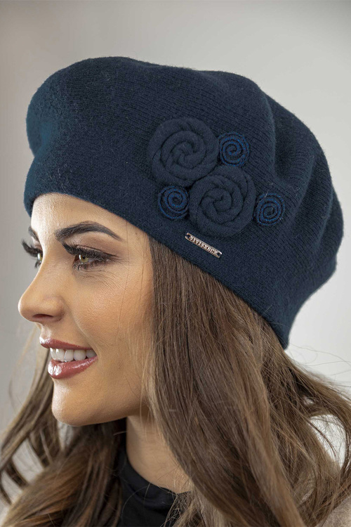 Vivisence 7037Kmpl Komplet beret+szalik, granatowy