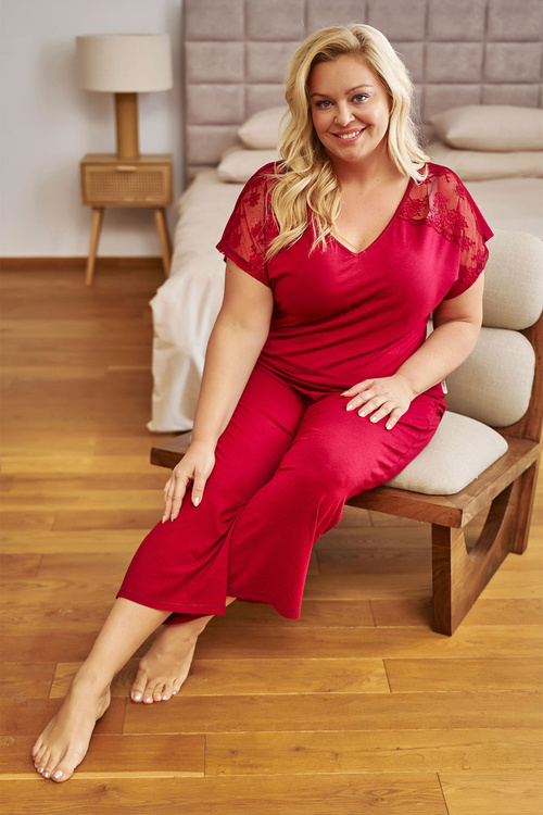 Doctor Nap PB.7259 Nocna piżama, burgundy red