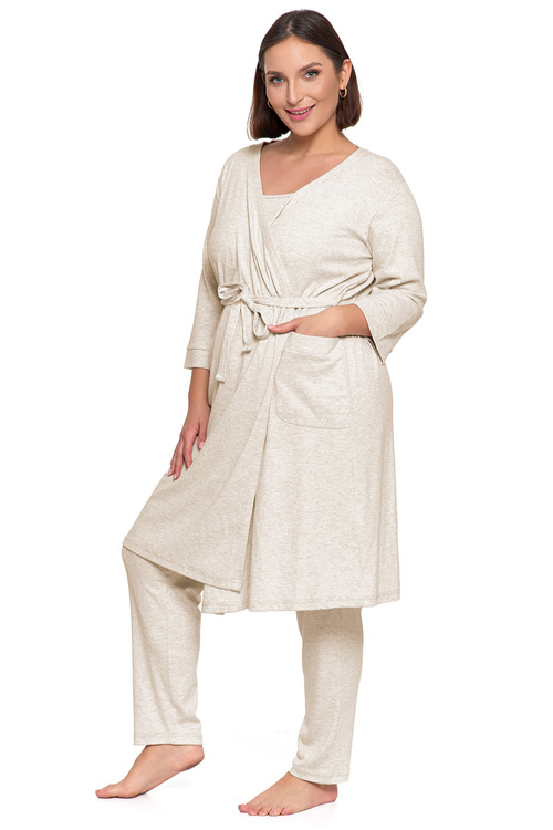 Moraj PDSZ4300-002 Nocna szlafrok, beige melange