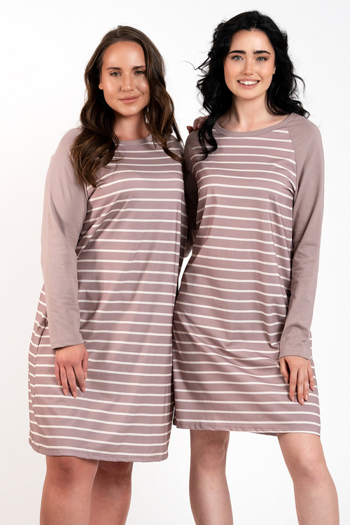 Italian Fashion Oda dł.r. Nocna koszula, druk/cappuccino