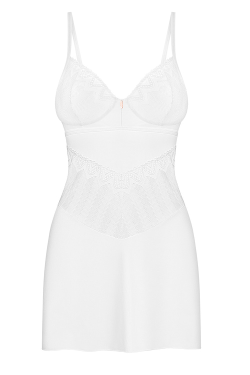 Obsessive Alissium chemise Nocna komplet koszulka + stringi, white