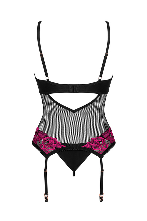 Obsessive Rosenty corset Gorset sexy, czarny