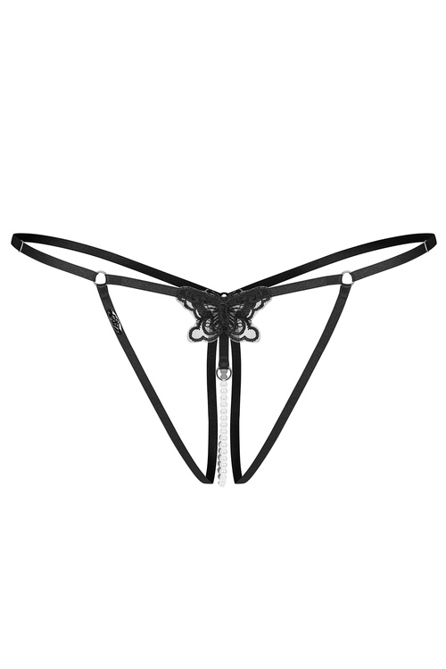 Obsessive Selisme crotchless thong Majtki stringi otwarte, black