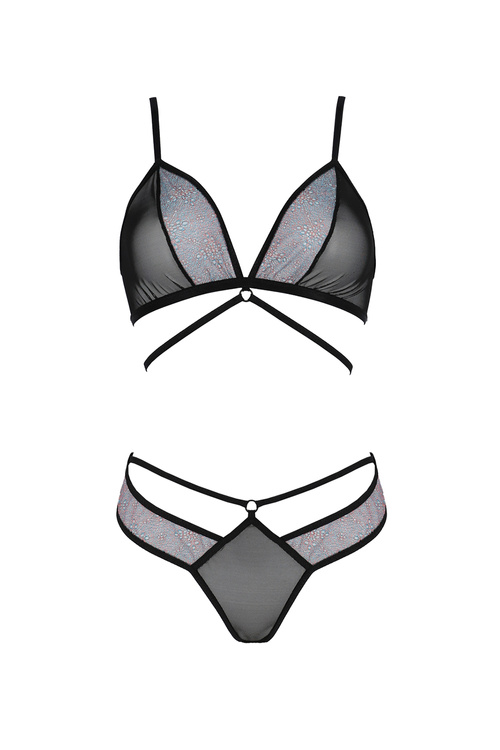 Avanua Carina set Nocna komplet biustonosz + stringi, black