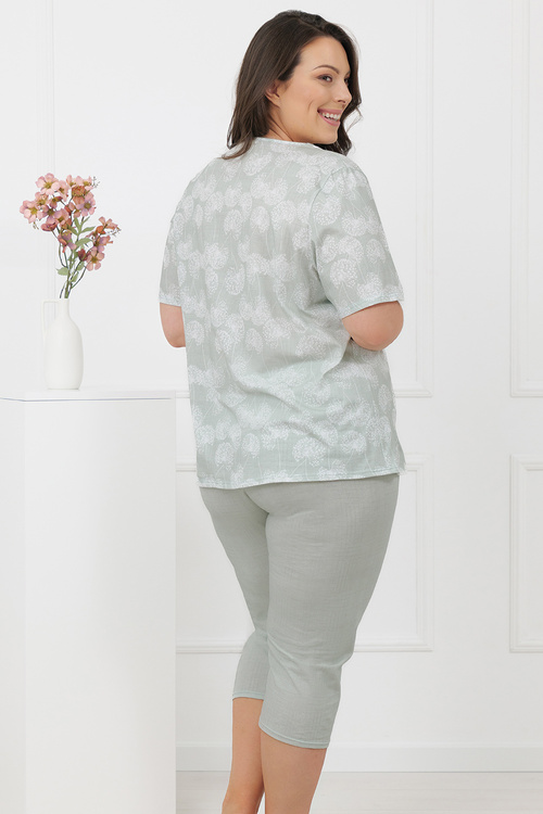 Italian Fashion Eleni kr.r. 3/4 sp. Nocna piżama, druk/mięta