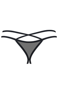 Obsessive Vila Blanes crotchless thong Трусики стрінги з відкритою передньою частиною, чорний