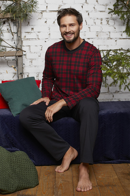 Italian Fashion Eliasz dł.r. dł.sp. Nocna piżama, druk/czarny