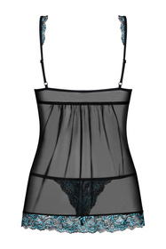 Obsessive Amanta babydoll Nocna komplet koszulka + stringi, czarny