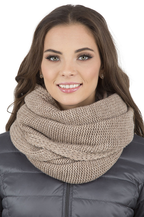 Vivisence 7014 Kmpl+R Komplet czapka+komin+rękawiczki, beżowy