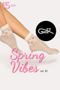 Gatta Spring Vibes 10 15 DEN Wyrób pończoszniczy skarpetki, sabbia-red