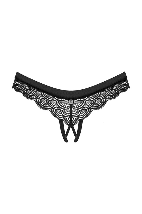 Obsessive Chemeris crotchless panties Majtki figi otwarte, czarny