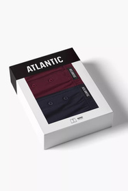Atlantic 2MBX-054 2-pack Majtki bokserki, bordo/granat