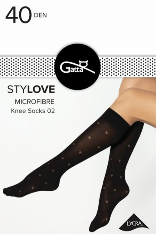 Gatta Stylove 02 40 DEN Wyrób pończoszniczy podkolanówki, nero
