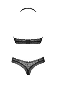 Obsessive Medilla 2-pcs set Nocna komplet biustonosz + stringi, czarny
