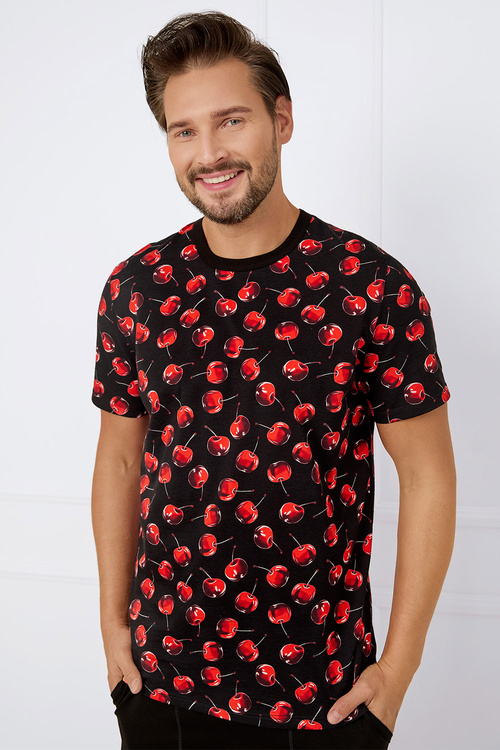 Italian Fashion Cherry Men kr.r. kr.sp. Nocna piżama, druk/czarny