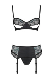 Passion Astrida set Nocna komplet biustonosz + stringi, black