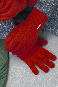 Vivisence 7201 Rękawiczki dzianinowe, czerwony