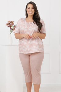 Italian Fashion Eleni kr.r. 3/4 sp. Nocna piżama, druk/łosoś