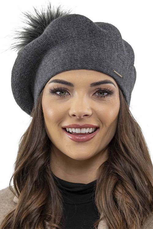 Vivisence 7035Kmpl Komplet beret+szalik, ciemnoszary
