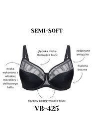 Vena VB-425 Biustonosz półusztywniany, czarny