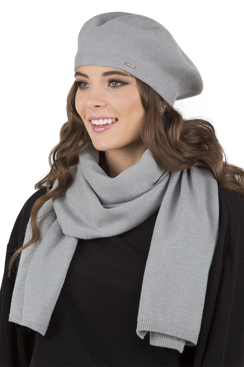 Vivisence 7005 Nakrycie głowy beret, jasnoszary