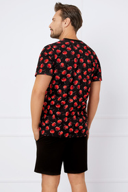 Italian Fashion Cherry Men kr.r. kr.sp. Nocna piżama, druk/czarny