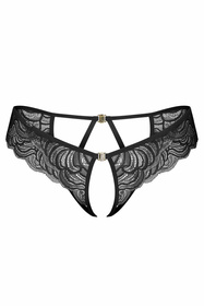 Obsessive Divienne crotchless thong Majtki stringi otwarte, black
