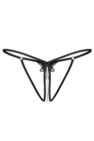 Obsessive Selisme crotchless thong Majtki stringi otwarte, black